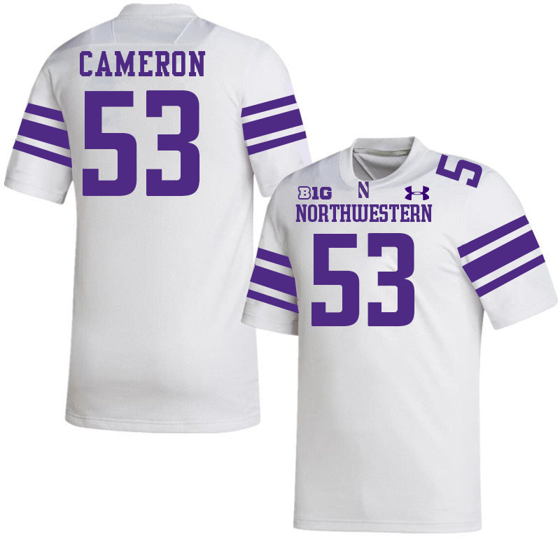 Northwestern Wildcats #53 Jaiden Cameron College Football Jerseys Stitched-White